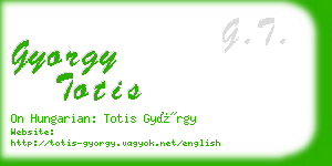 gyorgy totis business card